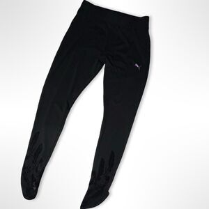 Puma Flocked Feather Ankle Length Black Swan Leggings, M